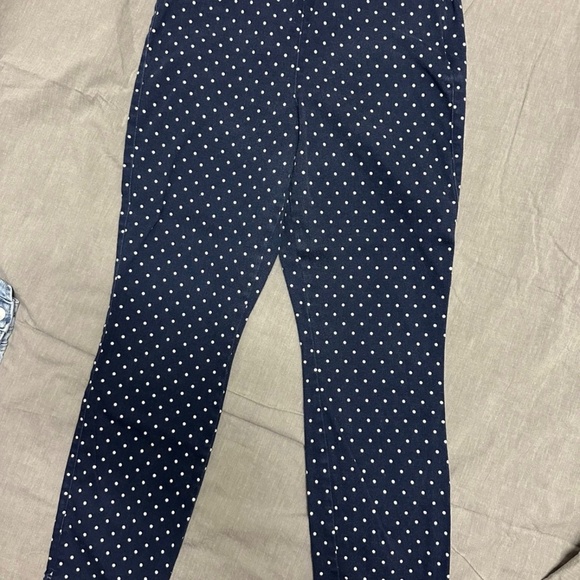 Old Navy Pixie Pants Women’s Size 6 Navy Blue White Polka Dot Ankle Career Work - Picture 3 of 3